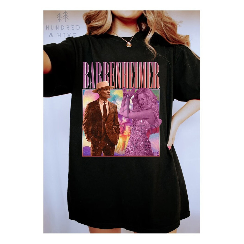 Vintage Barbenheimer Shirt, The Destroyer Of World, Pink T-Shirt, Birthday Gift, Baby Doll Party Tees, Party Girls Shirt, Birthday Party Tee - 1.jpg