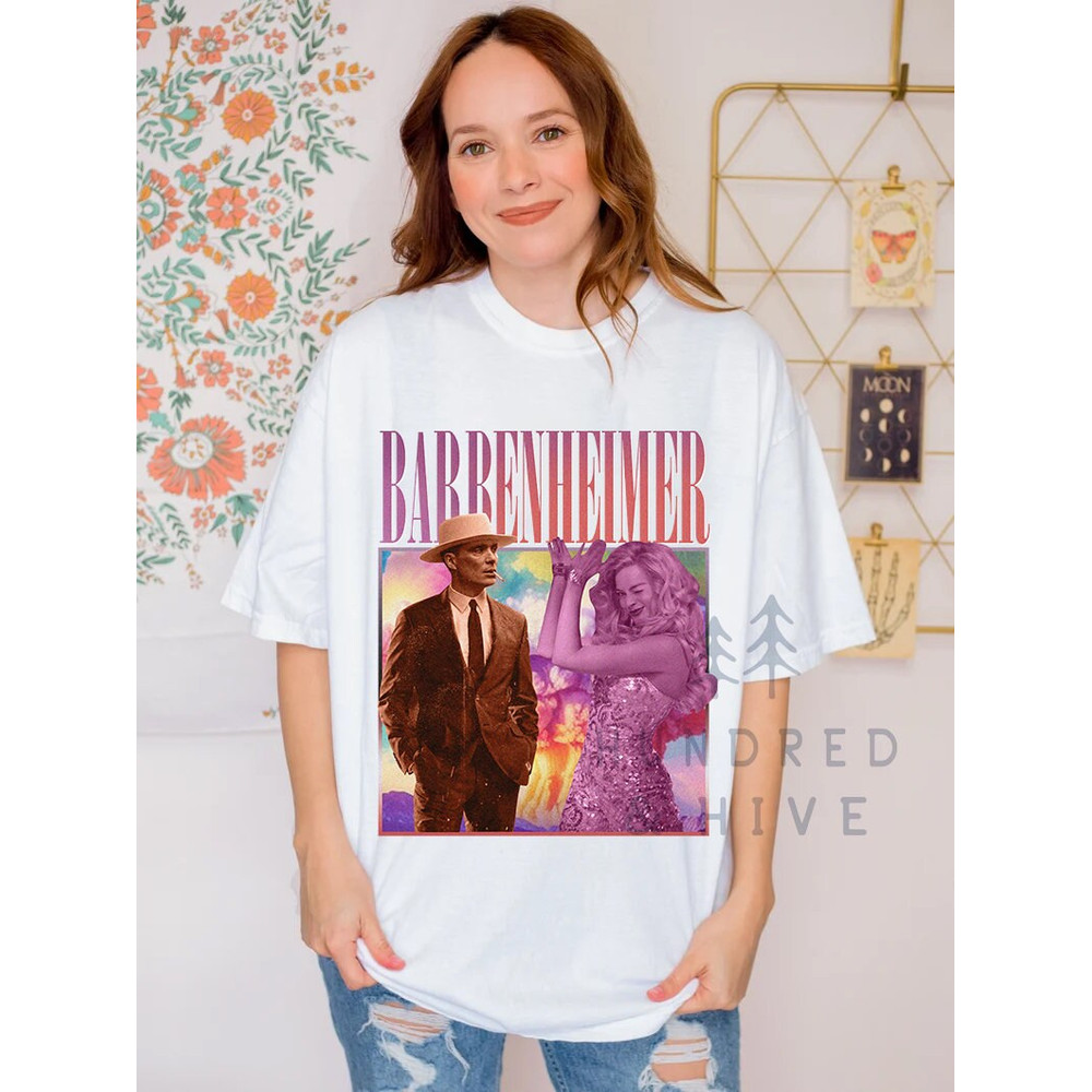 Vintage Barbenheimer Shirt, The Destroyer Of World, Pink T-Shirt, Birthday Gift, Baby Doll Party Tees, Party Girls Shirt, Birthday Party Tee - 3.jpg