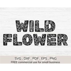 wildflowers svg, floral line art svg, boho plant svg, botanical print, daisy png, toddler design svg, baby onesie svg