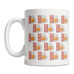 bacon and eggs mug - kawaii breakfast mug - cute breakfast mug - breakfast lover gift mug - cute bacon gift idea - bacon