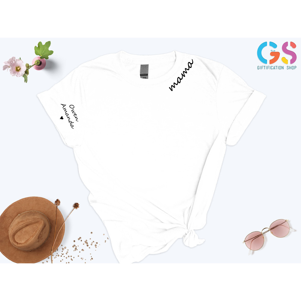 Custom Mama shirt, Mom Shirt with Kids Names, Kids Name On Sleeve, Collar Print Shirt, Gift For Mom, Mother's Day Gift, Mother Gifts - 2.jpg