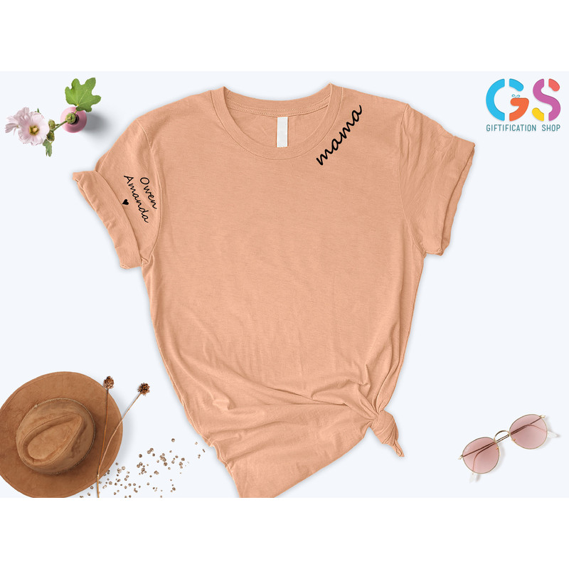 Custom Mama shirt, Mom Shirt with Kids Names, Kids Name On Sleeve, Collar Print Shirt, Gift For Mom, Mother's Day Gift, Mother Gifts - 4.jpg
