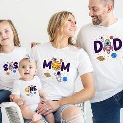 galaxy birthday shirt, astronaut birthday party shirt, rocket birthday shirt, space birthday party,family birthday match