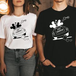 just married disneyworld shirt,disneyland just married shirt,mickey minnie wedding,new wed gifts,newly wed gifts for cou