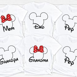minnie mouse mom shirt, mickey mouse dad shirt, pop shirt, mickey mouse grandpa shirt, minnie mouse grandma shirt, famil