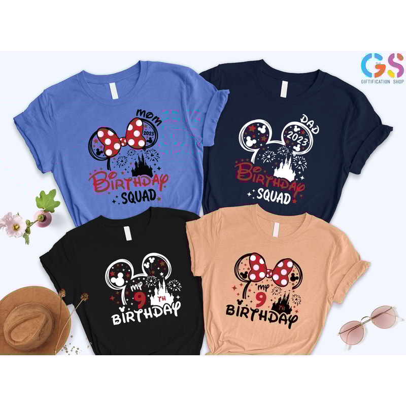 Nine Birthday Shirt, Custom Birthday Squad Shirt,Family Birthday Shirt,Custom Disneyland Shirts,Personalized Disneyworld Family Shirts - 3.jpg