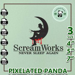 never sleep again embroidery design, horror characters embroidery machine design, halloween movie embroidery file, insta