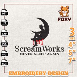 halloween movie embroidery file, instant download, never sleep again embroidery design, horror characters embroidery mac