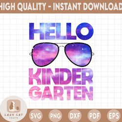 hello kindergarten png, back to school png, hello kindergarten sublimation, tiedye pencil png, pre kindergarten kids shi