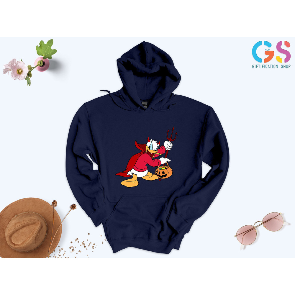 Donald Duck Halloween Hoodie, Devil Donald Sweatshirt, Disneyland Halloween Hoodie, Funny Halloween Sweatshirt, Funny Halloween Gifts - 1.jpg
