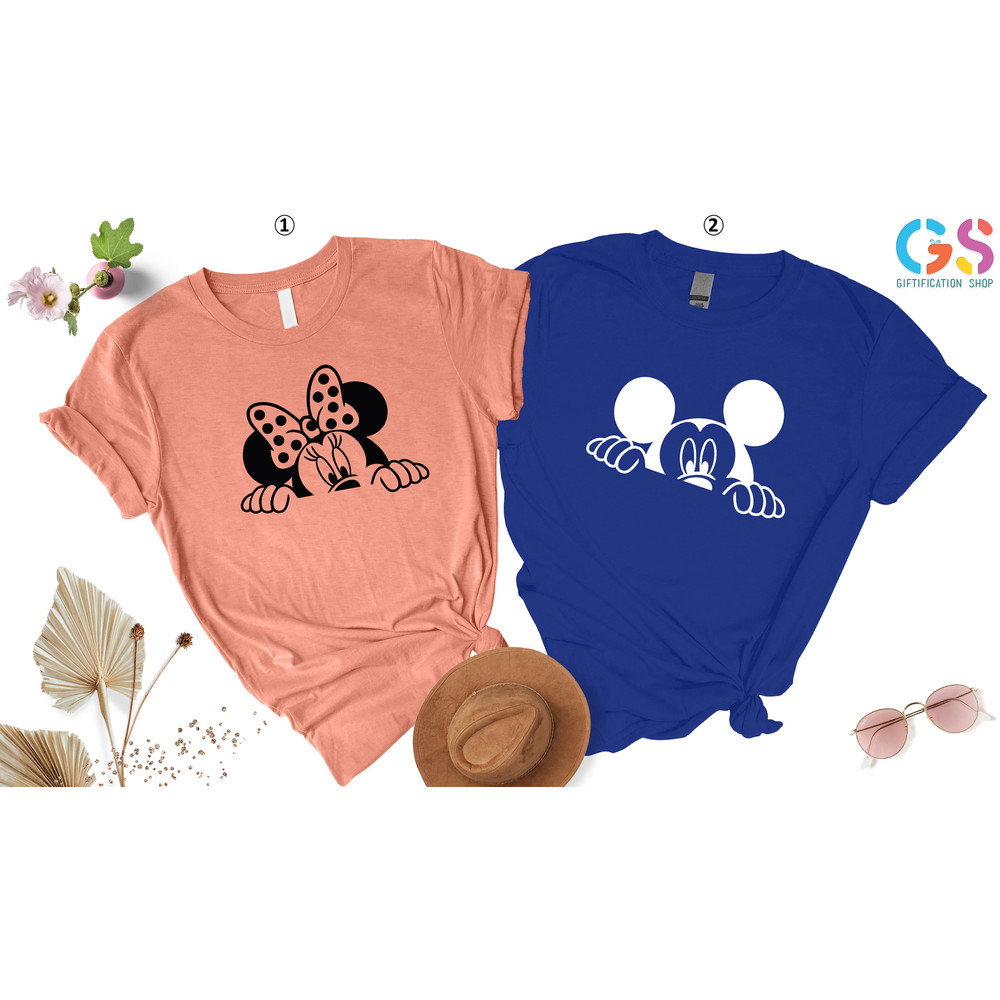 Mickey And Minnie Couple Shirts, Mickey and Minnie Matching Shirts,Peeking Mickey,Peeking Minnie,Mickey Shirt For Men,Minnie Shirt For Women - 6.jpg