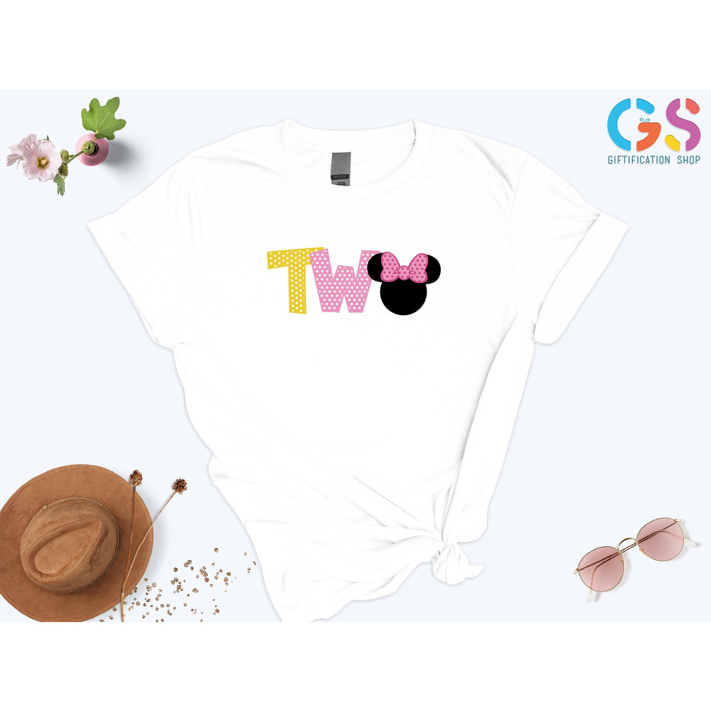 Two Birthday Shirt Girls, Minnie Mouse Head Shirt, Birthday Girl Shirt, Second Birthday Shirt, Gift For Baby Girl, Gift For Birthday Girl - 1.jpg