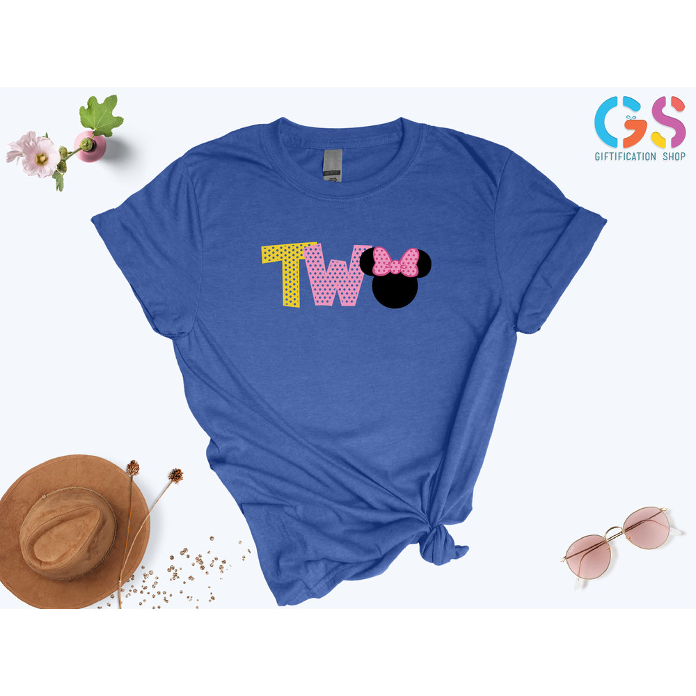 Two Birthday Shirt Girls, Minnie Mouse Head Shirt, Birthday Girl Shirt, Second Birthday Shirt, Gift For Baby Girl, Gift For Birthday Girl - 3.jpg