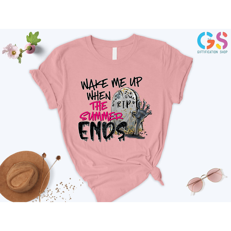 Wake Me Up Summer Ends Shirt, Summer Halloween Shirt, Halloween Lovers Shirt, Halloween Funny Shirt, Spooky Season Shirt, Rip Shirt - 4.jpg