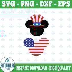fourth of july svg, micky mouse flag svg, minnie mouse flag svg, patriotic svg, america svg, svg files, cricut and silho