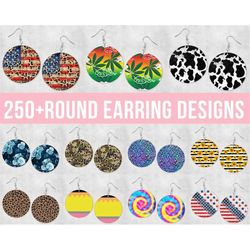 250 round earring sublimation designs bundle, circle sublimation jewelry, sublimate earring template, commercial use ear