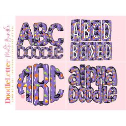 halloween candy 2 mega doodle letter bundle, alphabet set, clip art letters, doodle monogram bundles png
