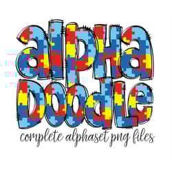 autism alphabet letters png bundle, autistic awareness print autism mama, hand drawn alphabet doodle, sublimation alpha