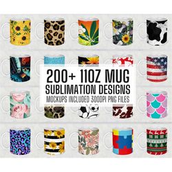 200 11 oz mug sublimation designs mega bundle, 11oz plain mug sublimation template for 11oz mugs, sublimation files, cup
