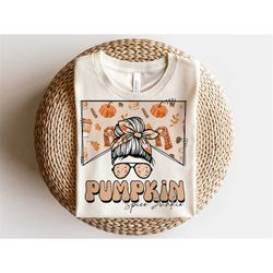 pumpkin spice junkie sublimation design, country mama, western sublimation designs, retro mom, mom bun, messy bun png, m