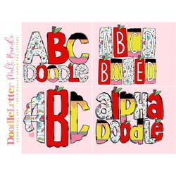 back to school, teacher classroom bulletin boards mega doodle letter bundle, alphabet set, clip art letters, doodle mono