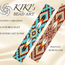 Loom bracelet pattern Native variation ethnic inspired Bead LOOM bracelet pattern in PDF - instant download
