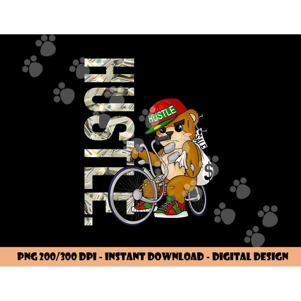 Hustle Teddy on Low Rider Hip Hop Birthday Christmas Gift png, sublimation copy.jpg