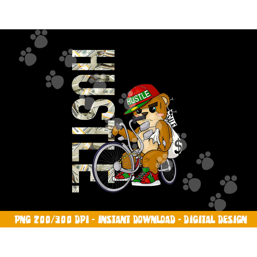 Hustle Teddy on Low Rider Hip Hop Birthday Christmas Gift png, sublimation copy.jpg