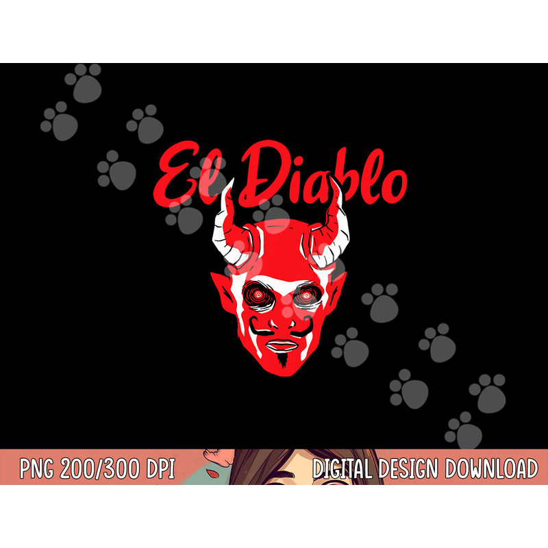 El Diablo Spanish Devil With Wings Spooky Halloween Lucifer png,sublimation copy.jpg