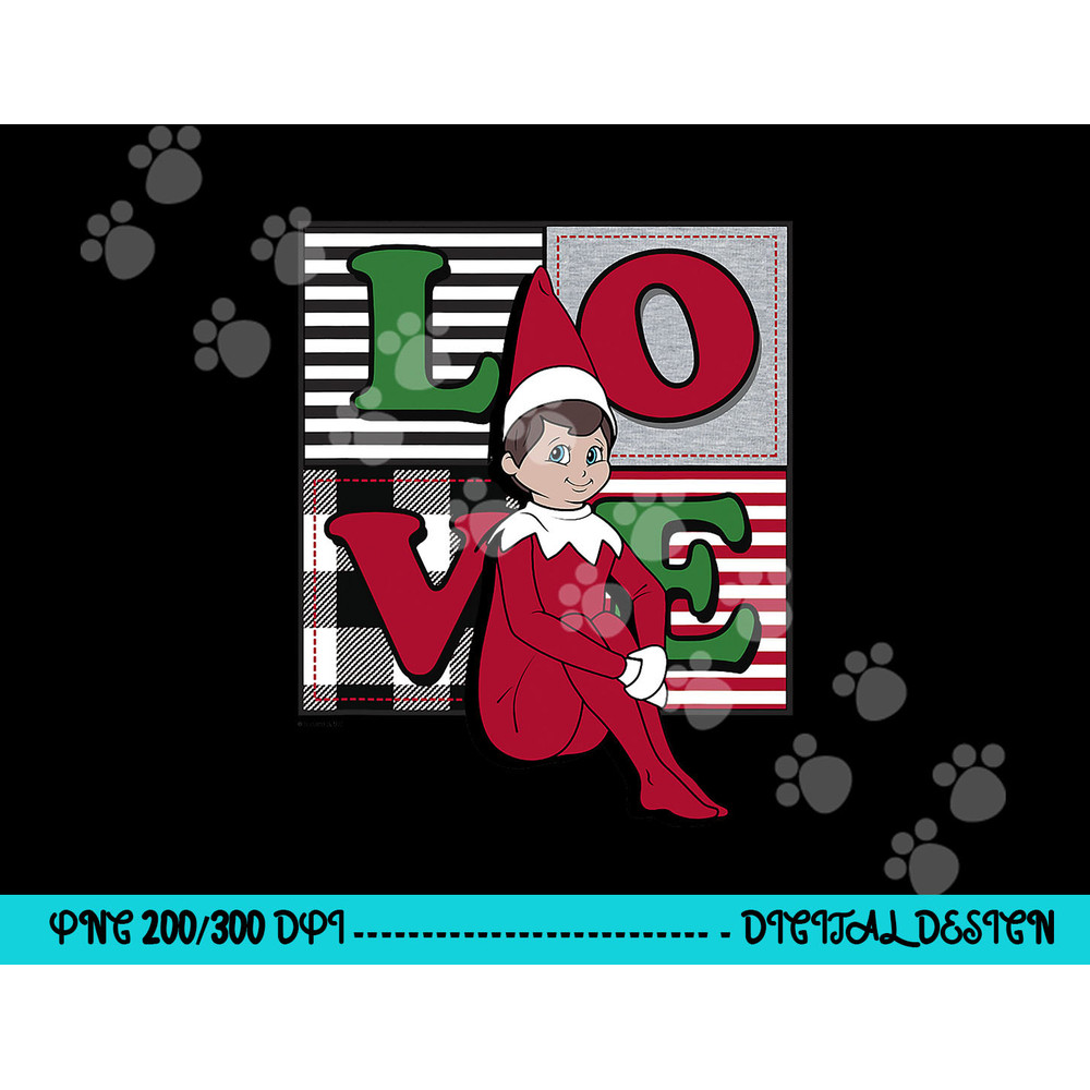 Elf on the Shelf Christmas Love Stacked Plaid Squares Logo png, sublimation copy.jpg