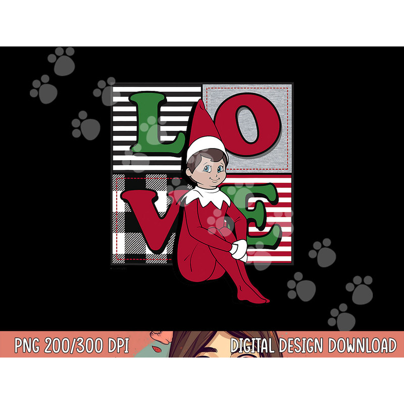 Elf on the Shelf Christmas Love Stacked Plaid Squares Logo png, sublimation copy.jpg