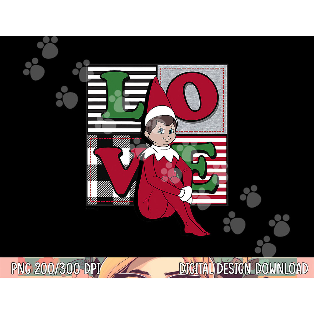 Elf on the Shelf Christmas Love Stacked Plaid Squares Logo png, sublimation copy.jpg