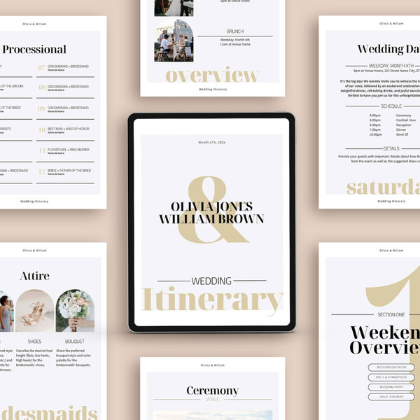 Wedding Itinerary Template, 45 pages, Weekend Guide, Wedding Planner, Printable Editable Timeline Event Schedule, Canva  (1).jpg