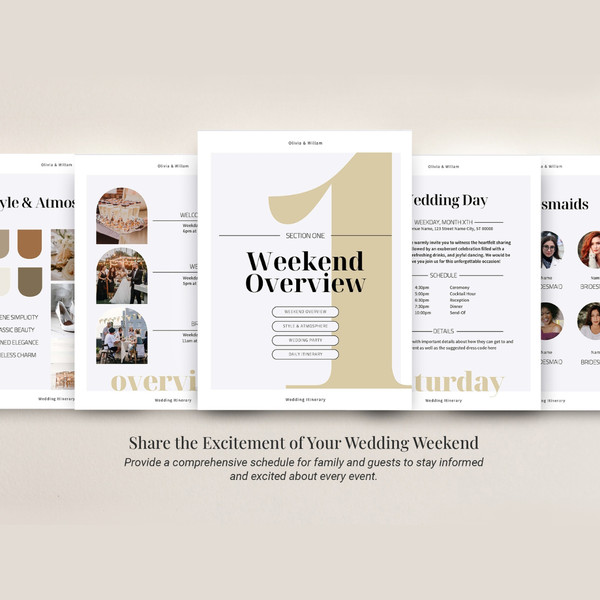 Wedding Itinerary Template, 45 pages, Weekend Guide, Wedding Planner, Printable Editable Timeline Event Schedule, Canva  (4).jpg