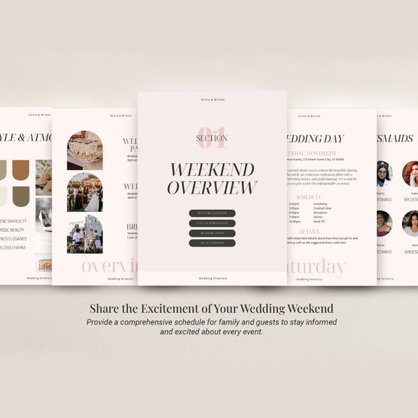 Wedding Weekend Itinerary Template, 45 pages, Wedding Planner Guide, Printable Editable Timeline Event Schedule, Canva  (4).jpg