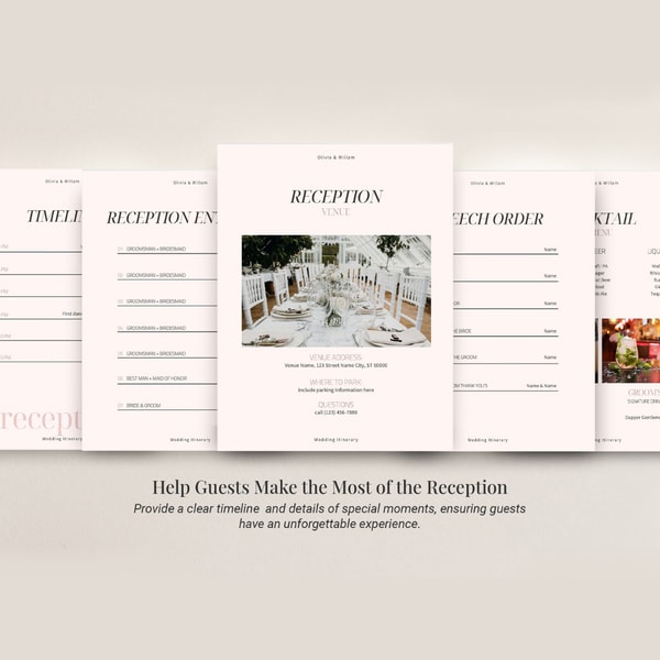 Wedding Weekend Itinerary Template, 45 pages, Wedding Planne Inspire