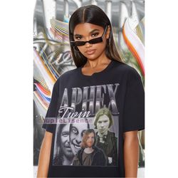 singer aphex twin vintage shirt | aphex twin homage retro | aphex twin tees | aphex twin 90s sweater | songwriter aphex