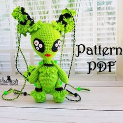 Cute Alien Girl Amigurumi toy crochet pattern