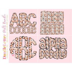 halloween boho bats skulls mega doodle letter bundle, alphabet set, clip art letters, doodle monogram bundles png