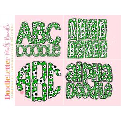 soccer mega doodle letter bundle, alphabet set, clip art letters, doodle monogram bundles png