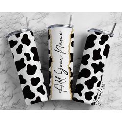 Cow Print Add Your Own Name, 20oz Sublimation Tumbler Designs, Skinny Tumbler Wraps Template - 331 PATTERN