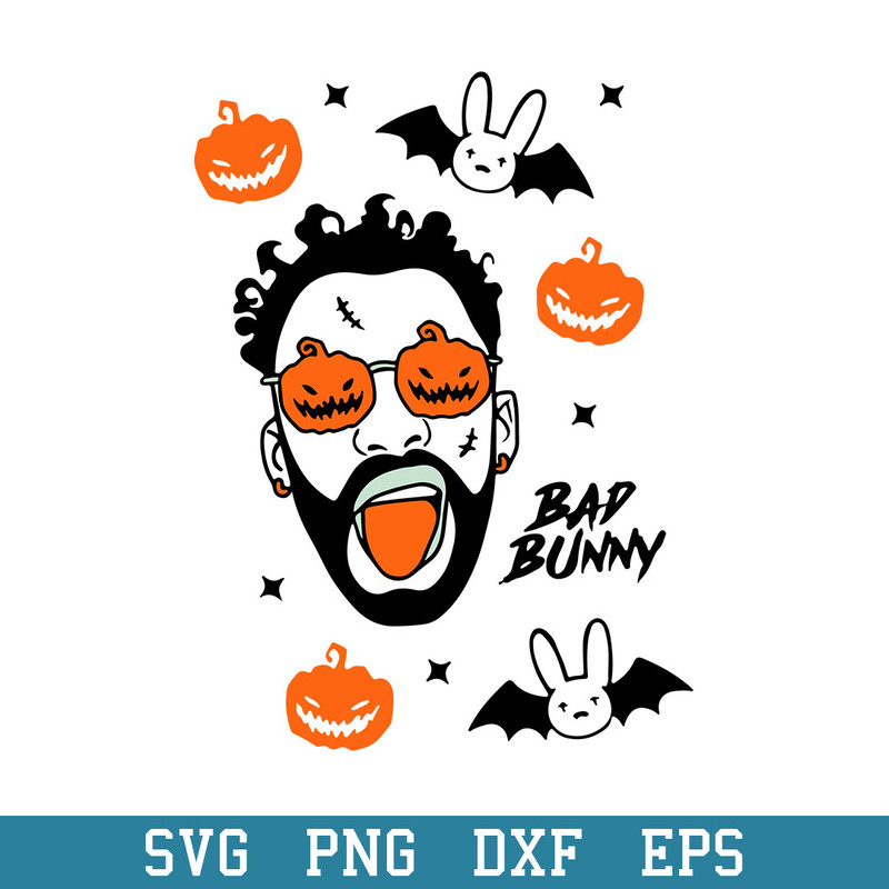 Bad Bunny Halloween Full Wrap Svg, Bad Bunny Halloween Svg, Halloween Svg, Png Dxf Eps Digital File.jpeg