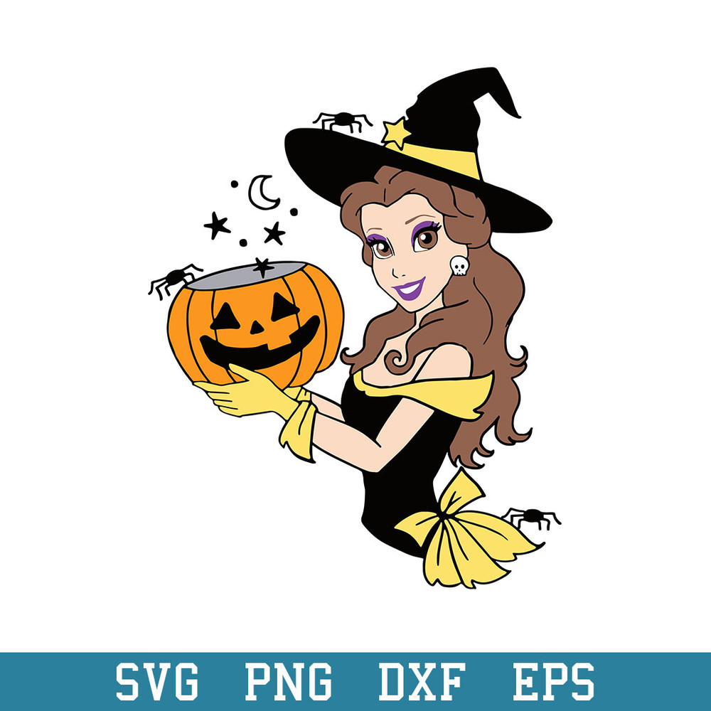 Belle Beauty and the Beast Halloween Svg, Disney Princess Halloween, Halloween Svg, Png Dxf Eps Digital File.jpeg
