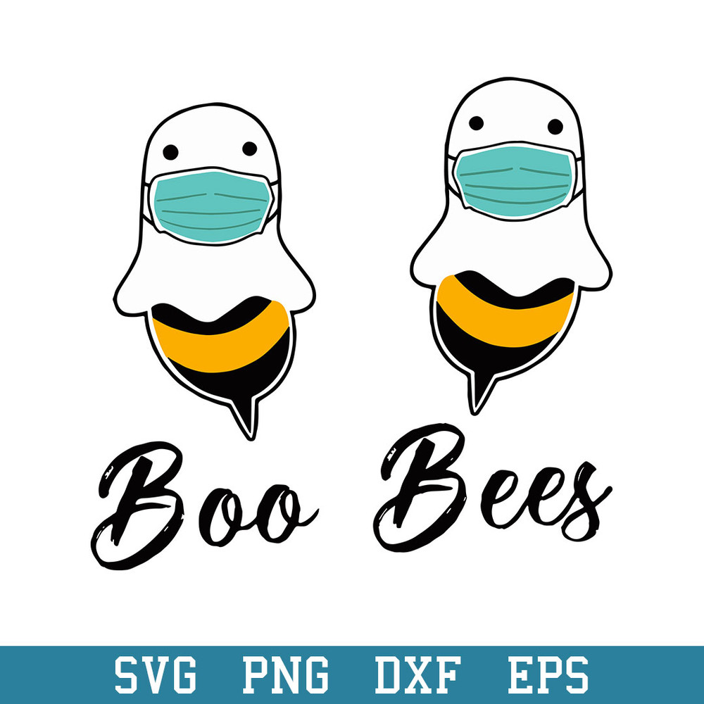 Boo Bees Halloween Face Mask Svg, Halloween Svg, Png Dxf Eps Digital File.jpeg