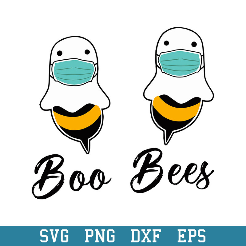Boo Bees Halloween Face Mask Svg, Halloween Svg, Png Dxf Eps Digital File.jpeg