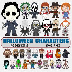 halloween characters svg png designs horror movies characters vector killers svg cut files halloween evil lives movie