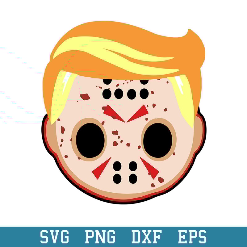 Cute Trump In Horror Mask Svg, Halloween Svg, Png Dxf Eps Digital File.jpeg