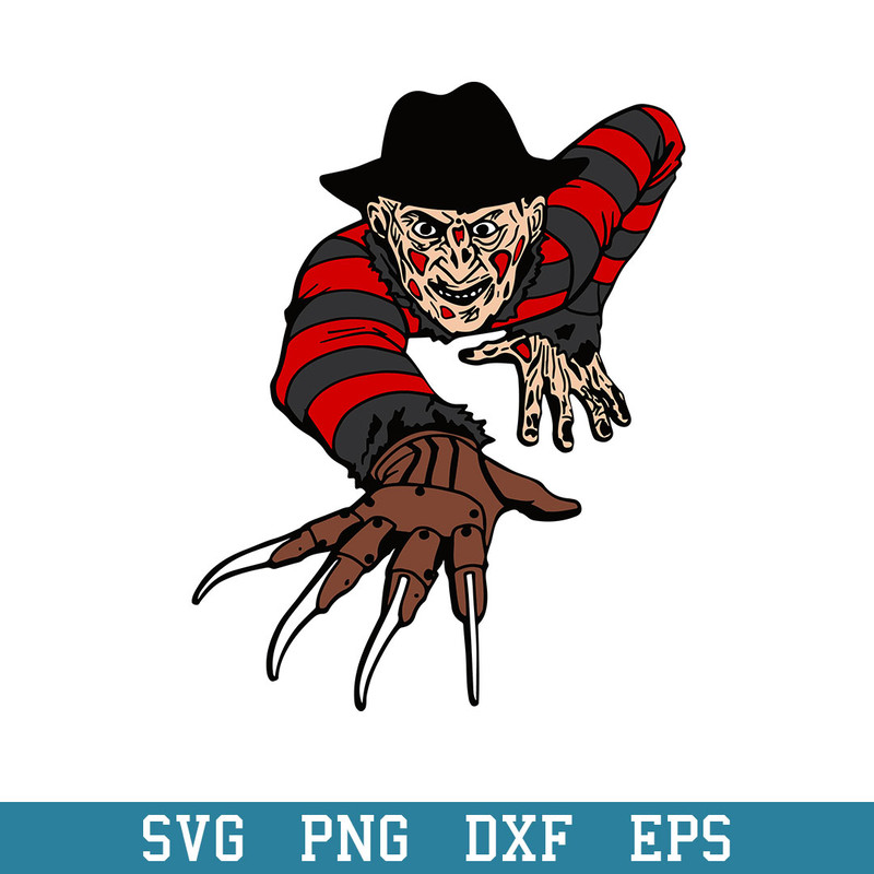 Freddy Krueger Svg, Horror Characters Svg, Halloween Svg, Png Dxf Eps Digital File.jpeg
