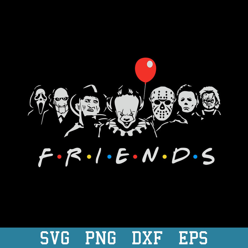 Friends Horror Svg, Horror Characters Svg, Halloween Svg, Png Dxf Eps Digital File.jpeg