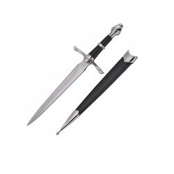 H-5921 Medieval Dagger with Black Scabbard, 14".
